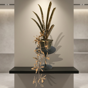 Khang Hung Phat Gold Plated Painted Iron Luxury Bonsai Tree Sculpture <b>Casting</b> Art Home Decoration - Product Image 6
