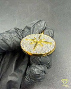 Pendentif médaillon étoile boussole Iced Out, diamant de laboratoire VVS, bijou de luxe tendance pour homme, bijoux hip-hop de créateur - Product Image 4