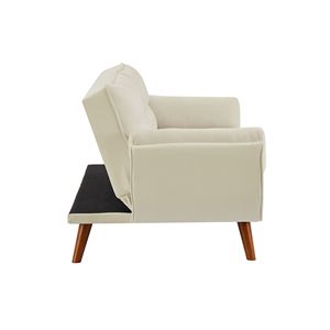 Divano Letto Convertibile da 75 Pollici con Braccioli Svasati, Reclinabile e Pieghevole, Rivestimento in Pelle, Imbottitura in Schiuma per Soggiorno e Camera da Letto - Product Image 5