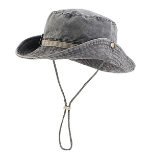Sombreros de Pesca y Senderismo al por Mayor, Personalizados con Logotipo, Ajustables, de Algodón Lavado, para Mujer y Hombre - Product Image 1