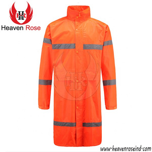 Vêtement de travail imperméable haute visibilité avec bande réfléchissante, veste de pluie longue, OEM personnalisé, EPI industriel - Product Image 4