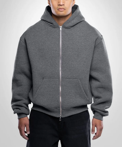 Sudadera con Capucha Oversize Casual de Algodón Premium 100% de 380 GSM con Cremallera Completa, Diseño Liso, Antiarrugas, Ecológica, Venta al por Mayor OEM para Invierno - Product Image 6