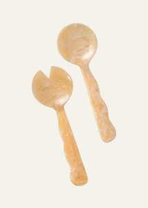 Ready to Sale Resin Salad <b>Serving</b> Spoon Set Two Tone Marble Design <b>Serving</b> Utensils for Kitchen Dining Table - Product Image 6
