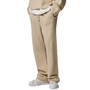 Boucle Knit <b>Pants</b> Stone Casual Elastic Waist Trousers Soft Knit Lounge Wear Relaxed Fit Comfortable Bottoms Unisex - Product Image 5