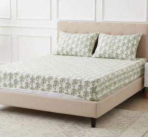 Ensemble de couvre-lit Kalamkari imprimé à la main, deux faces, pour un ajustement facile du matelas, au meilleur prix auprès du fournisseur. - Product Image 1