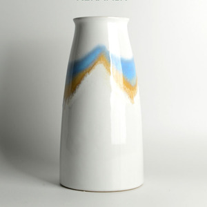 Modern Style White Blue Drip Glaze <b>Ceramic</b> Tabletop <b>Vase</b> Agung Keramik Model A-540 Exquisite & Durable for Hotel/Restaurant Use - Product Image 1