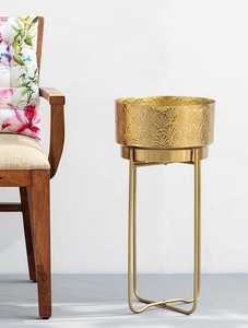 Metal Decoratives flower <b>Vases</b> With <b>Stand</b> With Brass Finishes - Product Image 5
