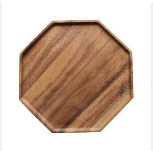 Plateau de service rectangulaire en bois durable avec poignée annulaire pour bar, restaurant, hôtel, jardin, idéal pour servir les boissons lors de réceptions - Product Image 1