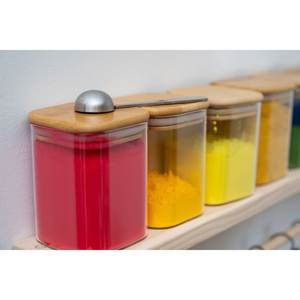 Glass Pantry <b>Jar</b> with Wooden Cap Decorative Food Storage Canister Transparent Kitchen Organizer Pasta Rice Beans Nuts <b>Cookies</b> - Product Image 2