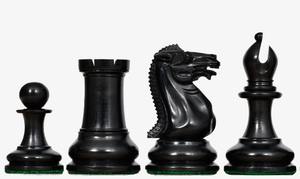 Piezas de ajedrez Staunton originales de 1849 con triple peso, hechas de ébano genuino y madera de haya envejecida, Rey de 4.5 pulgadas, al mejor precio. - Product Image 3