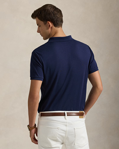Custom Men's <b>Navy</b> Blue T Shirt Premium Cotton Polyester Pique OEM ODM Wholesale Manufacturer Custom Logo Uniform - Product Image 5