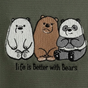 Mens Winter Waffle Knit Crew Neck Pullover Sweatshirt <b>Bear</b> Graphic Long Sleeve Casual Breathable Eco-Friendly 6XL Wholesale - Product Image 6