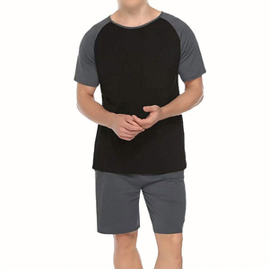 <b>Top</b> Quality Men's Color Blocking T-Shirt <b>And</b> <b>Shorts</b> <b>Set</b> Quick Dry Knitted Casual Summer Wear Gray Black 2026 - Product Image 6