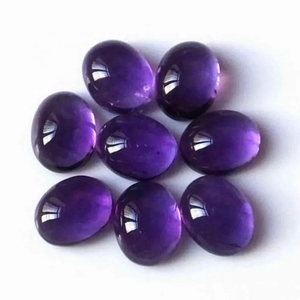 Compre en línea, cabujones de amatista Africana naturales de alta calidad de 6x8mm, piedras preciosas sueltas ovaladas para proveedor de fabricación de joyas - Product Image 1
