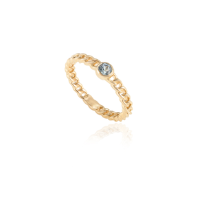 Anillo de Eternidad de Oro de 14K con Topacio Azul de Londres para Mujer - Product Image 4