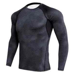 Rashguard à manches longues de couleur personnalisée pour hommes, en polyester, pour l'entraînement MMA - Product Image 4