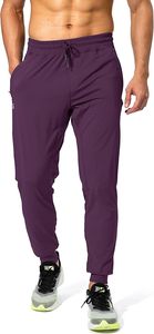 Pantalones Deportivos para Hombre, Color Morado, Cintura Elástica con Cordón, Bolsillos Laterales, Secado Rápido, Tejido de Punto, Estilo Casual para Primavera - Product Image 4