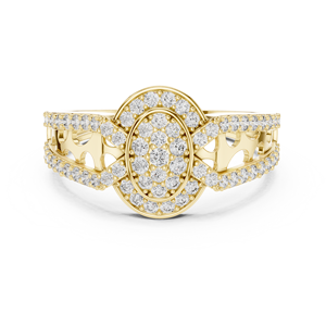 Anillo Minimalista Encantador con Diamante de Laboratorio de Corte Ovalado Redondo, Engastado en Oro Blanco de 18 Quilates, para Compromiso, Boda, Uso Diario/Oficina, para Mujer - Product Image 6