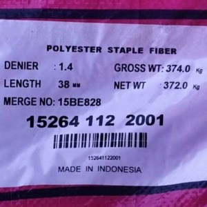 Fibra de Poliéster Virgen de Grado C 1.4DX38MM Fabricada en Indonesia al Mejor Precio, Origen Indonesia, para Tejidos OpenEND como Guantes - Product Image 2