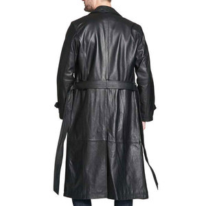 Abrigo Largo de Cuero Vintage al por Mayor, Gabardina Retro de Moda, Abrigo de Invierno de Cuero Genuino, Fabricante OEM de Marca Privada - Product Image 2