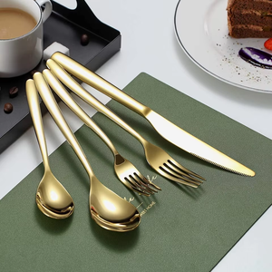 Ensemble de couverts en acier inoxydable personnalisable en gros, finition tons chauds, ajoute une touche d'originalité, conçu pour un style de vie moderne - Product Image 3