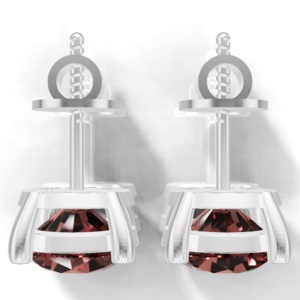 Natural Round Brilliant Cut Garnet <b>Stud</b> <b>Earrings</b> In 925 <b>Sterling</b> <b>Silver</b> Classic Women's Jewelry - Product Image 6