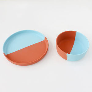 Juego de Platos de Silicona con Forma de Oso, Doble Plato, Antideslizante, Libre de BPA, Fácil de Limpiar, para Niños Pequeños, Hecho en Vietnam - Product Image 4