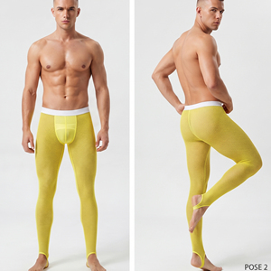 Leggings transparents sexy pour hommes, 100% polyester, legging en maille transparente, pantalon en maille transparente à taille élastique pour hommes - Product Image 4