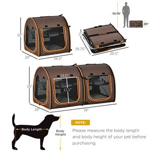 Gabbia Portatile Marrone per Gatti con 39 Scomparti Doppi e Morbidi Cuscini, Design a Casetta, Borsa per il Trasporto - Product Image 3