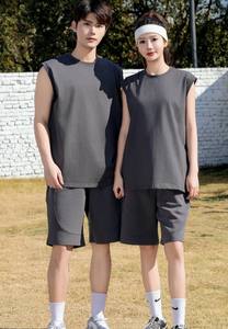 Camiseta sin mangas de algodón 100% para hombre, diseño holgado, borde sin rematar, chaleco de punto, informal, sin mangas, ecológico, anti-UV, cuello redondo, secado rápido - Product Image 3