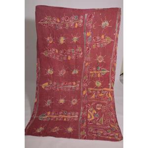 ผ้าห่มลายดอกไม้สไตล์วินเทจ Lavinas ผ้าควิลท์คันธาทำมือจากผ้าฝ้าย ผ้าคลุมเตียงสไตล์โบโฮอินเดีย ผ้าห่มสองด้าน ใช้ได้ทุกฤดู ซักได้ - Product Image 2