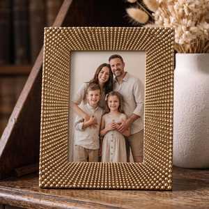 กรอบรูปเรซิ่นมุกทองคำ กรอบรูปเรซิ่นประดับลูกปัดสุดหรู กรอบรูปเรซิ่นทำมือสุดสง่างาม กรอบรูปเรซิ่นสำหรับเก็บความทรงจำ ตกแต่งสวยงาม - Product Image 3
