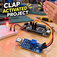 Modul Sensor Suara LM393 3.3V-5V, Mikrofon Deteksi yang Dapat Disesuaikan, Output Digital High Low untuk Saklar DIY, Peluit, dan Suara Tepuk