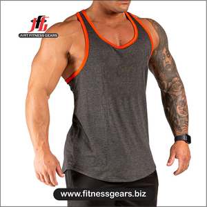 JUST FITNESS GEARS Men's Knitted Plus Size <b>Stringer</b> Singlet Workout Gym <b>Vest</b> Sleeveless Breathable Lightweight Customizable - Product Image 5