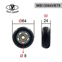Roues de chariot pour caméra en PU de qualité studio 64 mm x 24 mm 78A, roulettes à glissement fluide pour systèmes de glissières vidéo