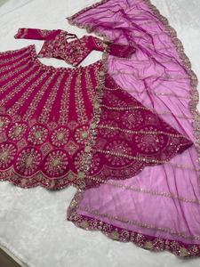 Lehenga Georgette Premium de Boutique India, Lehenga de Diseñador Estilo Bollywood, para Fiestas y Bodas, el Más Vendido, Prenda Festiva Moderna para Mujer - Product Image 5