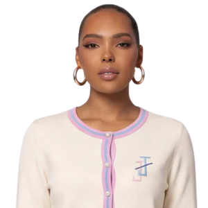 Cardigan brodé Jack and Jill pour femme, pull en maille neutre, boutonné devant, élégant, doux, stylé, décontracté, pièce à superposer - Product Image 6