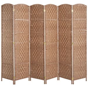 Divisorio per Stanza in Vimini Artigianale a 6 Pannelli, Alto 6 Piedi, Leggero, Tradizionale, Pieghevole, per Separare la Sala da Pranzo, Naturale - Product Image 1