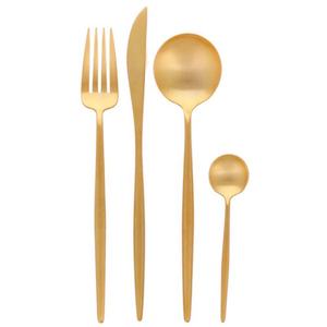 Ensemble de couverts de luxe en acier inoxydable, pour banquet de mariage, plaqué argent, couteaux et cuillères, fourchette, argent mat - Product Image 3