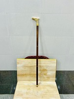 Tongkat Kayu Buatan Tangan dengan Gagang Kepala Kuda Kuningan Multifungsi untuk Digantung di Dinding, Hadiah Wisuda, Hari Valentine, Halloween