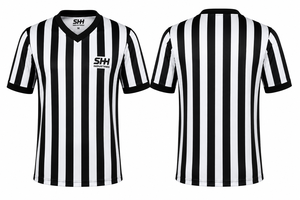 Camiseta de Árbitro Personalizada para Hombre, Rayas Blancas y Negras, Cuello en V, Manga Corta, Uniforme de Baloncesto para Oficiales, Transpirable, de Alto Rendimiento - Product Image 4