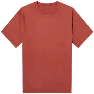 Camiseta de Hombre Oversize de Color Liso, Manga Corta, Cuello Redondo, Ribete en Contraste, Estilo Casual, 100% Algodón Jersey - Product Image 3