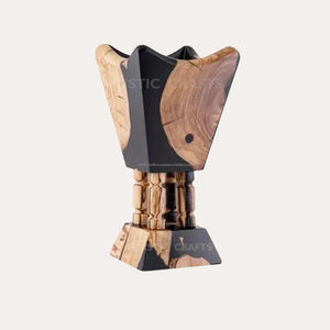 Difusor de aromaterapia con soporte Bakhoor de madreperla de forma única con diseño elegante de madera y resina - Product Image 2