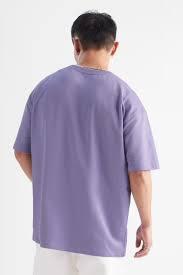 Camiseta Oversize de Hombre de Color Liso, Esencial de Verano, de Alta Densidad, Tejido Liso Teñido, Cuello Redondo, Corte Holgado, Venta al por Mayor - Product Image 3