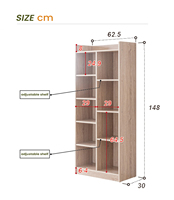 Meuble de rangement moderne multi-usages, bibliothèque pour école, chambre, bureau à domicile, salon, appartement, hôtel - DIY en panneaux de particules