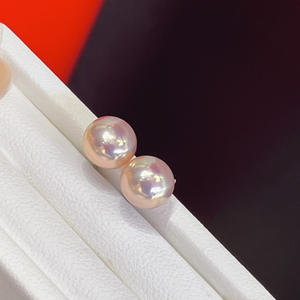 Pendientes de Perlas de Agua Dulce sin Semilla de 7-8 mm, Cuentas Gruesas Tipo Mantou, Plata S925, para Mujer - Venta al por Mayor - Product Image 2