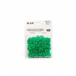 Ilan Polymer Clay <b>Disc</b> Beads 6x1 Mm Green Craft Jewelry Making - Product Image 1
