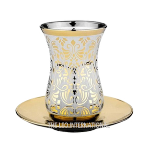 Vaso de Vidrio de Buena Calidad para Uso Doméstico, Vaso de Vidrio Dorado Brillante, Tamaño Personalizado, Juego de 4 en Oferta - Product Image 3