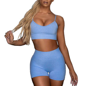 Conjunto de Yoga Ligero de 2 Piezas sin Mangas con Cintura Elástica y Logotipo Personalizado para Mujer, Nueva Llegada 2026, Conjunto de Yoga Transpirable con Sujetador - Product Image 2