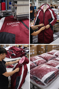 High Quality Custom Logo Wholesale Swim <b>Parka</b> <b>Waterproof</b> Windproof Thermal Lined Hooded Long <b>Jacket</b> for Swimmers Beach Pool - Product Image 6